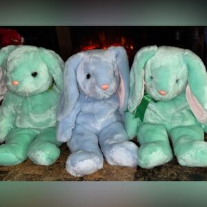 🌸 Ty Beanie Buddy Bunny Trio – Hippity & Flippity Plush Rabbits 1999 3 Piece Set
